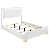 Marceline Wood  LED Panel Bed Black